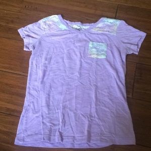Arizona Jeans purple lacy shirt